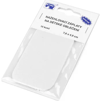 Nášivka Nažehlovací záplaty 7,6x4,9 cm, barva 1 bílá