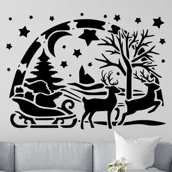 Samolepící dekorace Živá Zeď Samolepka na zeď Santa Claus Barva: černá