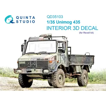 Plastikový model Quinta studio 1/35 Unimog 435 3D-Print.&col.Interior (REV)