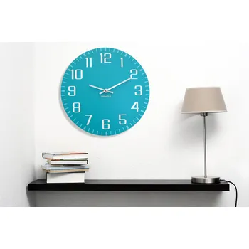 Hodiny Moderní nástěnné hodiny Facile tyrkysové