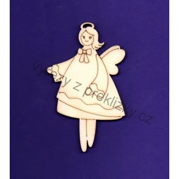 Dřevěné výřezy, G83, Anděl, cca 4.5x6.5cm, 1ks