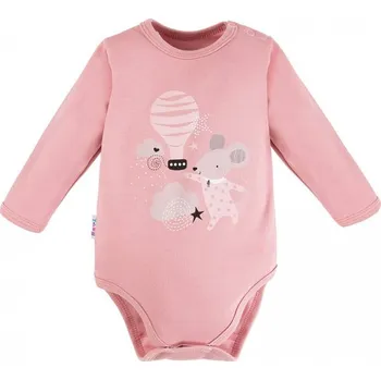 Eevi Body s dlouhým rukávem MELLOW růžové - 80