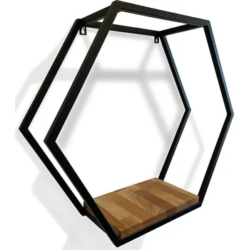 police Nástěnná police LOFT hexagon dubová 60cm