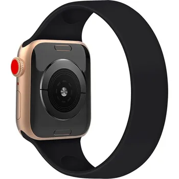 Řemínek na hodinky Řemínek pro Apple Watch 41mm / 40mm / 38mm - bez spony - silikonový - velikost L - černý