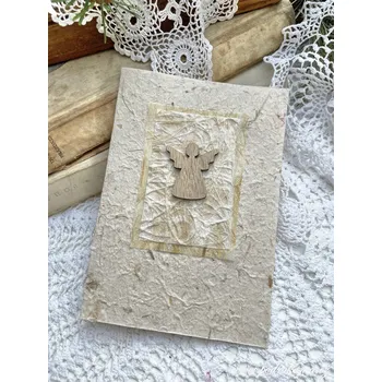 Pod Rukama Přání z ručního papíru - vanoční andělská Barevnost: anděl