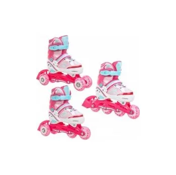 Kolečkové brusle Raven Zoya 3v1 svítící kola LED EU 30-33 brusle + DÁREK DLE VÝBĚRU!