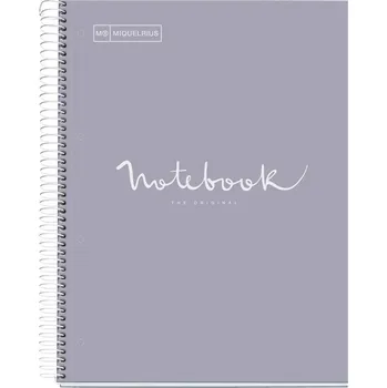 Poznámkový blok Miquelrius Emotions, A4, 80 listů, linka, šedý