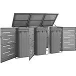 vidaXL Přístřešek na tři popelnice 207 x 77,5 x 112,5 cm nerezová ocel [149560] Barva: antracitová