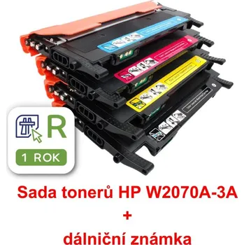 Počítač Sada tonerů HP W2070-3A, 117A, CMYK, bez čipu, MP print + dálniční známka