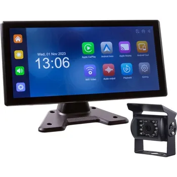 Autoelektronika Set monitor 10,36" 4x 4PIN s Apple CarPlay, Android auto, Bluetooth, DVR, + kamera + 15m kabel ds-136caDVRset