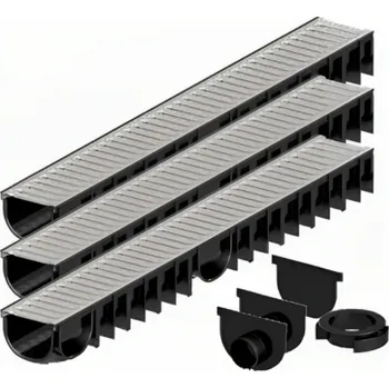 Stavebniny ACO Easyline H90 Garage Pack černý, sada+pozinkovaný rošt