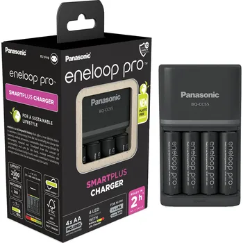 Panasonic Eneloop Pro BQ-CC55 + 4x AA…