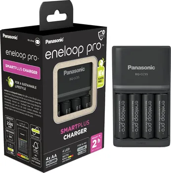 Nabíječka baterií Panasonic Eneloop Pro BQ-CC55 + 4x AA Eneloop Pro
