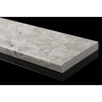 Parapet Parapety z litého mramoru Classic (V) 44 - bílo-hnědo-černý mramor LESK šířka 50mm