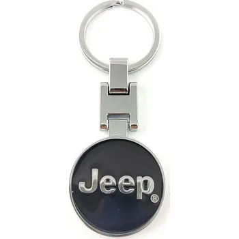 Přívěšek na klíče JEEP černý kovový, včetně kroužku na klíče