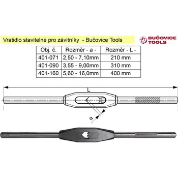 Závitořezný nástroj BUČOVICE TOOLS a.s. Vratidlo pro závitníky čtyřhran 5,6-16mm Bučovice Tools