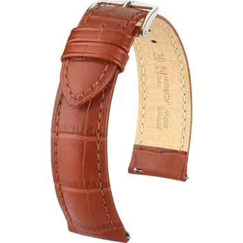 Řemínek na hodinky Řemínek Hirsch Duke - zlatohnědý - 14 mm - M – Střední délka - 12 mm - Zlatá + 5 let záruka a dárek ZDARMA