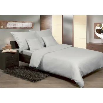 Povlečení MATEX Saténové povlečení světle šedá, 140 x 200 cm, 70 x 90 cm