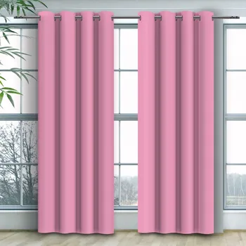 pant Jednobarevný závěs - Bledě růžový Uchycení závěsu: Dekorační kolečka