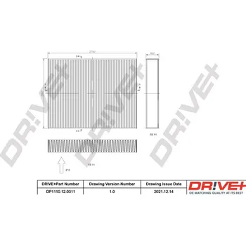 Kabinový filtr Filtr vzduchu v interiéru Dr!ve+ DP1110.12.0311