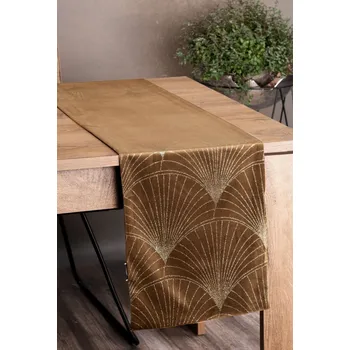 ubrus Elegantní sametový běhoun na stůl BLINK 14 hnědý Rozměr běhounu (šířka x délka): 35x140cm