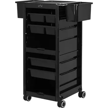 Kadeřnické křeslo Kadeřnický odkládací stolek 68B - černý