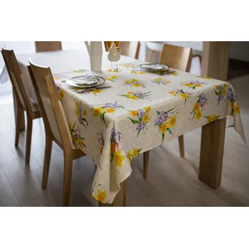 Velikonoční dekorace Velikonoční ubrus s potiskem - Vzor 5 Rozměr ubrusu (šířka x délka): 100x100cm