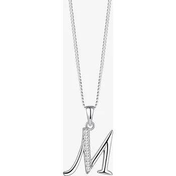 Přívěsek Stříbrný přívěsek Letter s kubickou zirkonií Preciosa - písmeno M | Elegantní design | Ověřeno 1000+ zákazníky | Dámský přívěsek | Šperky pro ženy | ROMERO stříbro, kubická zirkonie Preciosa