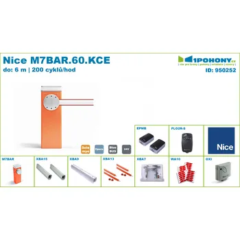 Nice M7BAR.60.KCE plná sada závory Nice do 6,00 m