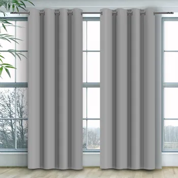 pant Jednobarevný závěs - Šedý Uchycení závěsu: Dekorační kolečka