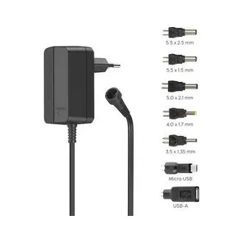 Adaptér k notebooku Hama univerzální 3-12 V, 12 W, nastavitelný, 7 konektorů (223613)