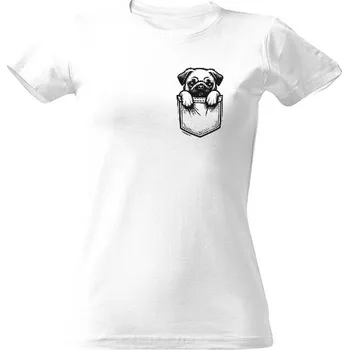 Dámské tričko Tričko s potiskem Dámské triko Mops Pocket dámské