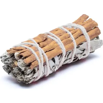 Čajovna Mani Bhadra BÍLÁ ŠALVĚJ SE SKOŘICÍ 10CM 25-35G