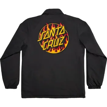 Pánské oblečení SANTA CRUZ bunda - Thrasher Flame Dot Coach Jacket Mens Black (146570) velikost: S