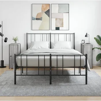 Noční stolek vidaXL Noční stolky 2 ks 32 x 42 x 80 cm kompozitní dřevo [825968] Barva: šedá sonoma