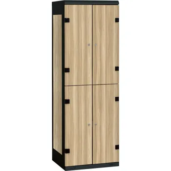 Šatní skříň TRITON šatní skříň se 4 boxy kov-lamino T1970, černá - jasan Blonde Surfside + doprava zdarma