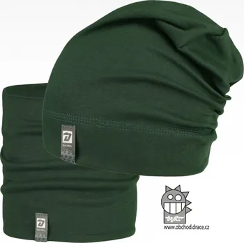 Čepice Bavlněná čepice a nákrčník Dráče - Alan 24, lahvově zelená Barva: Zelená, Velikost: 50-52