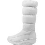 Prošívané zimní kozačky péřové boty s kožíškem Barva: Bílá, Velikost: 43