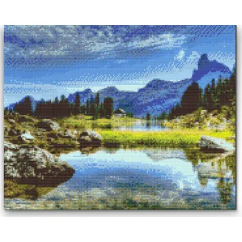 Diamantové malování Diamantové malování - Dolomity Velikost: 40x50cm, Rámování: Pouze srolované plátno, Diamanty: Kulaté