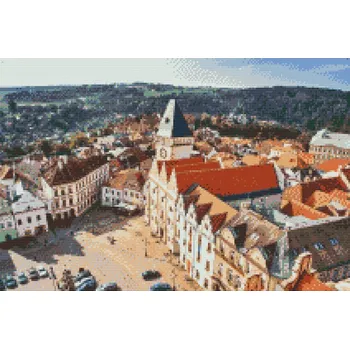 Diamantové malování - Výhled na město - Tábor Velikost: 40x60cm, Rámování: Pouze srolované plátno, Diamanty: Kulaté