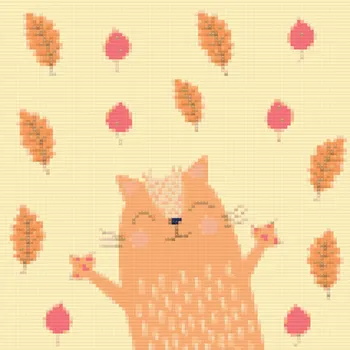 Diamantové malování Diamantové malování - Podzimní kočička Velikost: 30x30cm, Rámování: Pouze srolované plátno, Diamanty: Kulaté