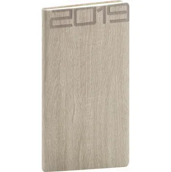 Diář PRESCO GROUP Kapesní diář Forest 2019 krémový 9x15,5