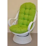 Ratanové houpací křeslo Swivel bílé Světle zelený melír