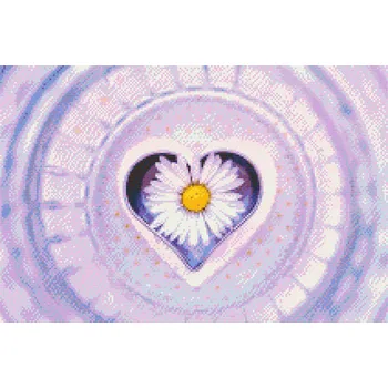 Diamantové malování Diamantové malování - Sedmikráska v srdci Velikost: 40x60cm, Rámování: Pouze srolované plátno, Diamanty: Čtvercové