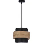 Závěsné svítidlo s textilním stínidlem v černo-přírodní barvě ø 20 cm Twin – Candellux Lighting ID_1586792