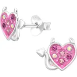 Majya Stříbrné náušnice PINK DEVIL Ag/; ≤0,47 g 10726