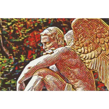 Diamantové malování Diamantové malování - Nebeský anděl Velikost: 40x60cm, Rámování: Pouze srolované plátno, Diamanty: Kulaté