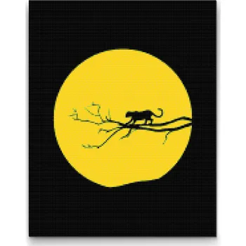 Diamantové malování Diamantové malování - Jaguár za úplňku Velikost: 30x40cm, Rámování: Pouze srolované plátno, Diamanty: Kulaté