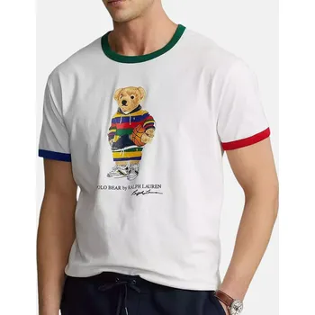 Pánské tričko Pánské bílé triko Ralph Lauren - Velikost S, Barva Bílá 55621 710872321001