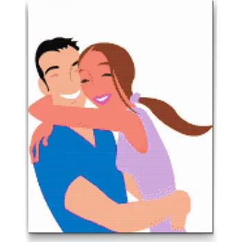 Diamantové malování Diamantové malování - Šťastný pár Velikost: 40x50cm, Rámování: Pouze srolované plátno, Diamanty: Kulaté